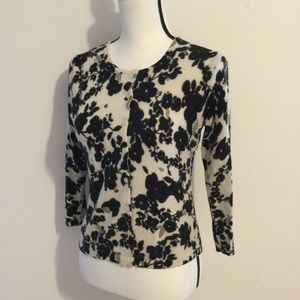 Garnet Hill, 100% Marino Wool print Sweater, Sz M